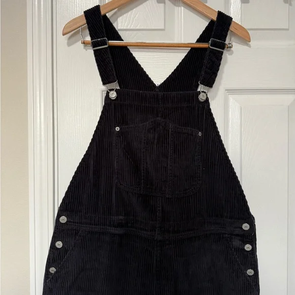 Old Navy Women’s Navy Blue Corduroy Overalls EUC Size 14P - Picture 3 of 12